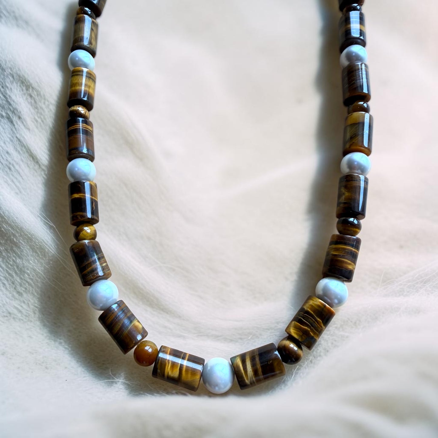 Tiger’s Eye & Freshwater Pearl Necklace