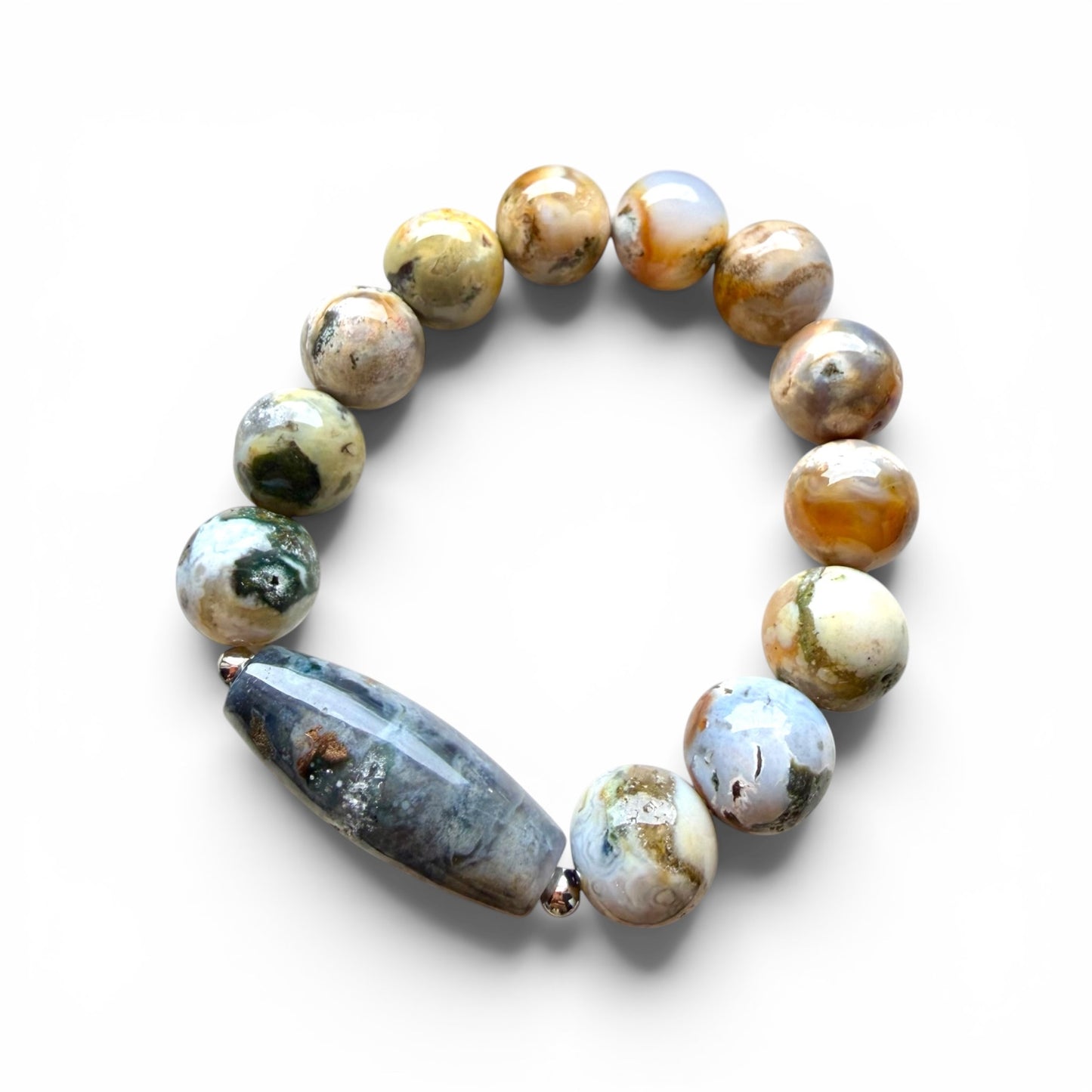 Ocean Jasper Barrel Bracelet
