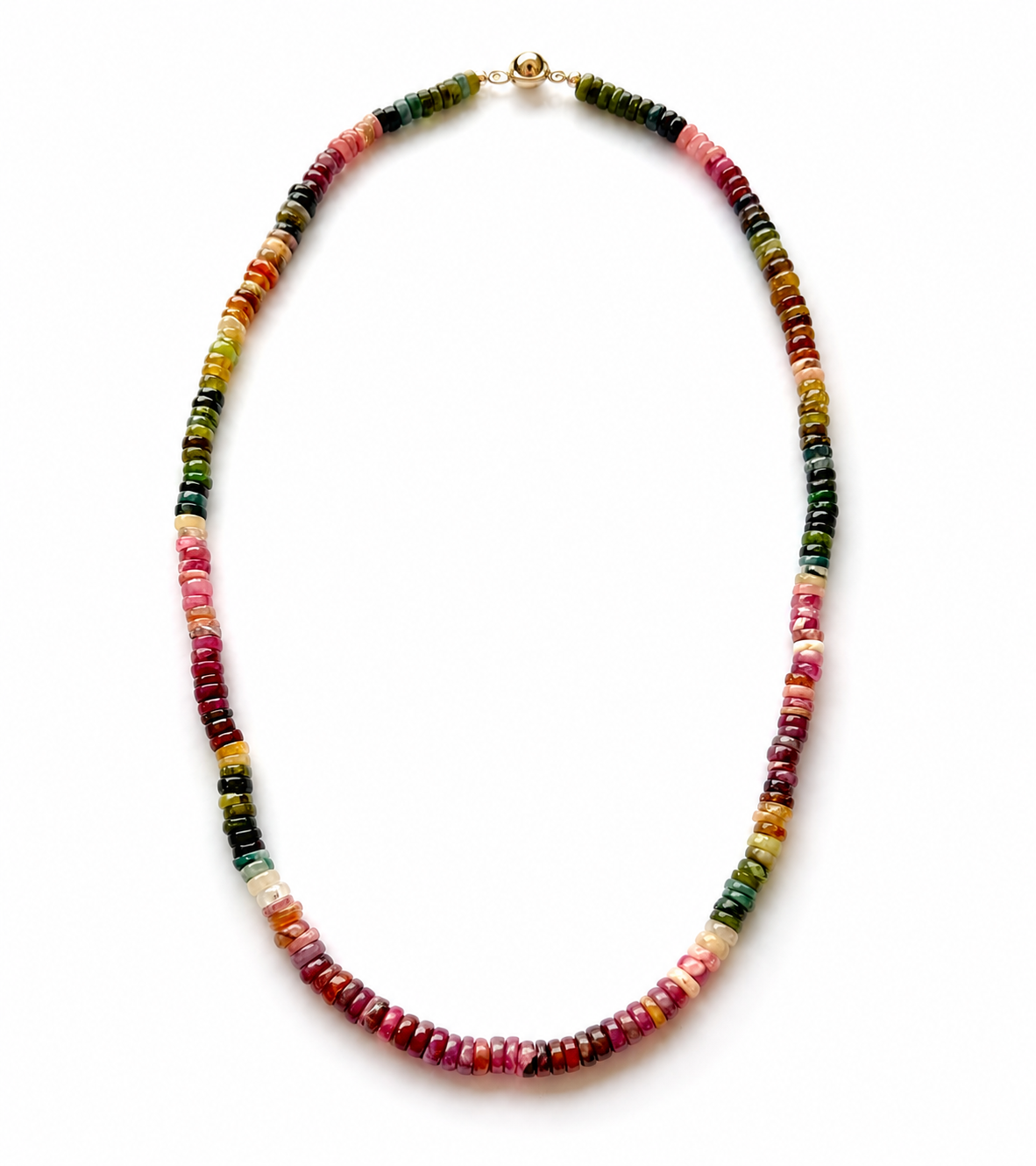 Tourmaline Multi-Color Heishi Necklace