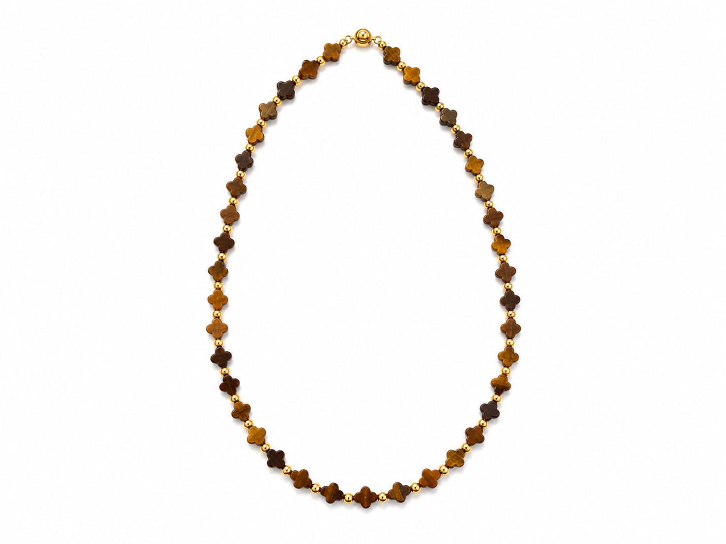 Tiger’s Eye Clover Necklace