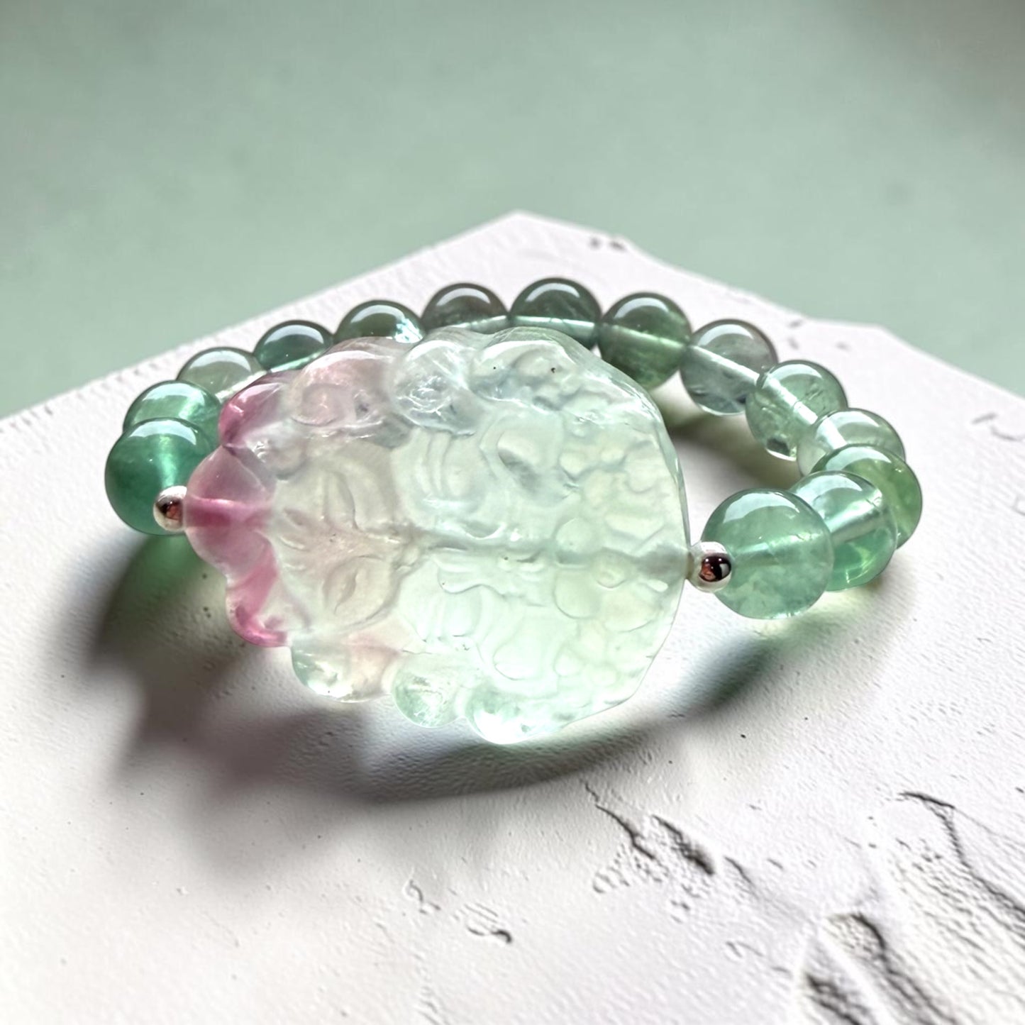 Green Fluorite Nine-Tailed Fox Bracelet