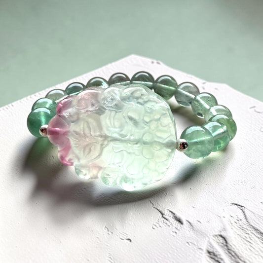 Green Fluorite Nine-Tailed Fox Bracelet