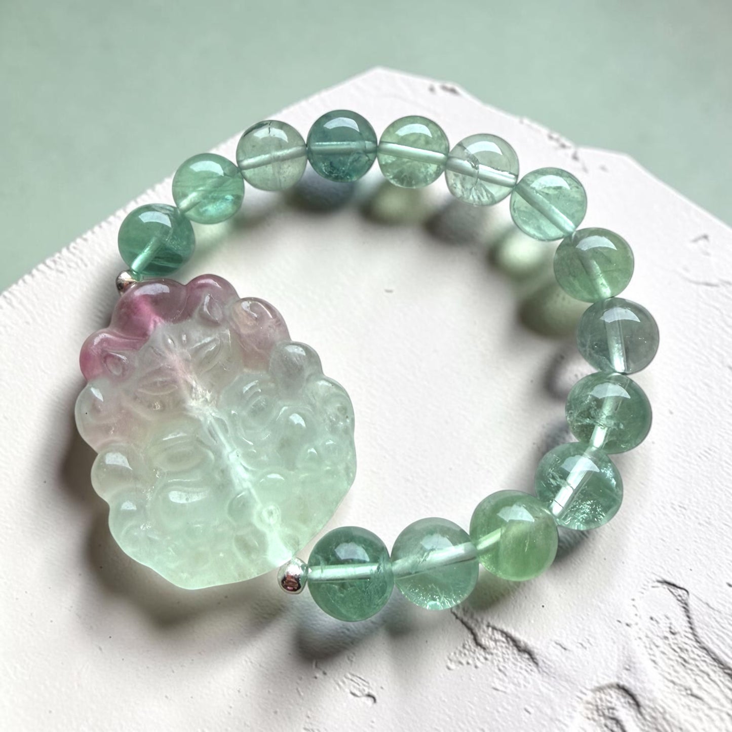Green Fluorite Nine-Tailed Fox Bracelet