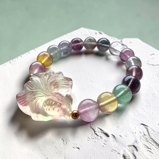 Multi-Color Fluorite Koi Fish Bracelet