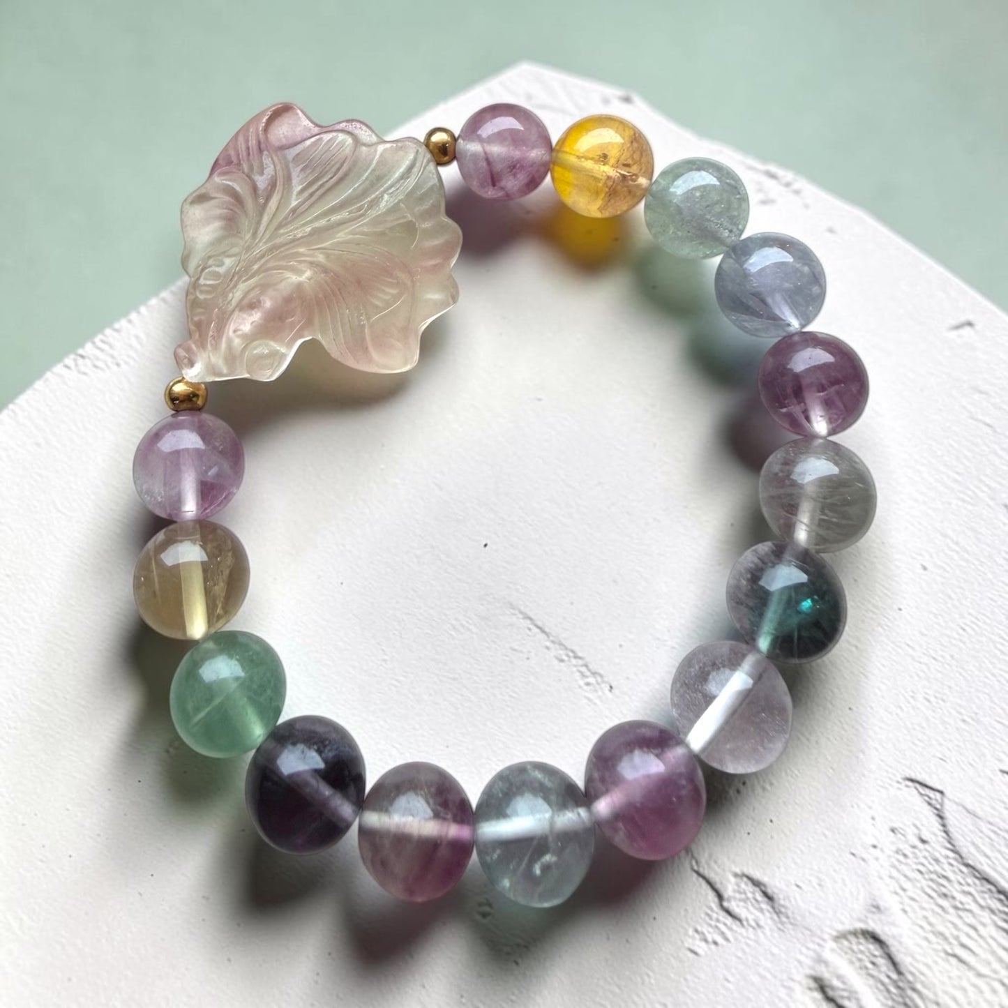 Multi-Color Fluorite Koi Fish Bracelet