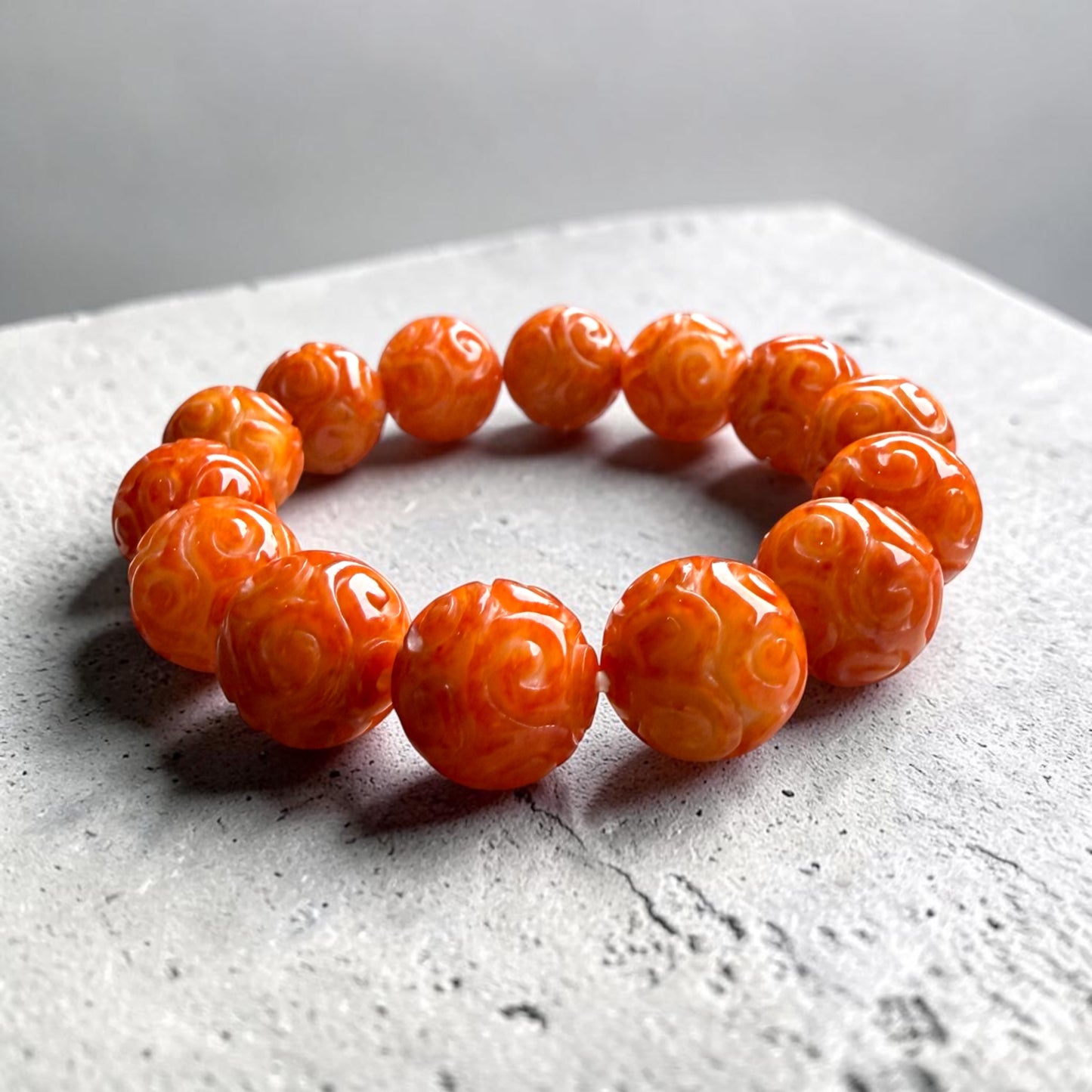 Red Jadeite Lucky Turn Bracelet