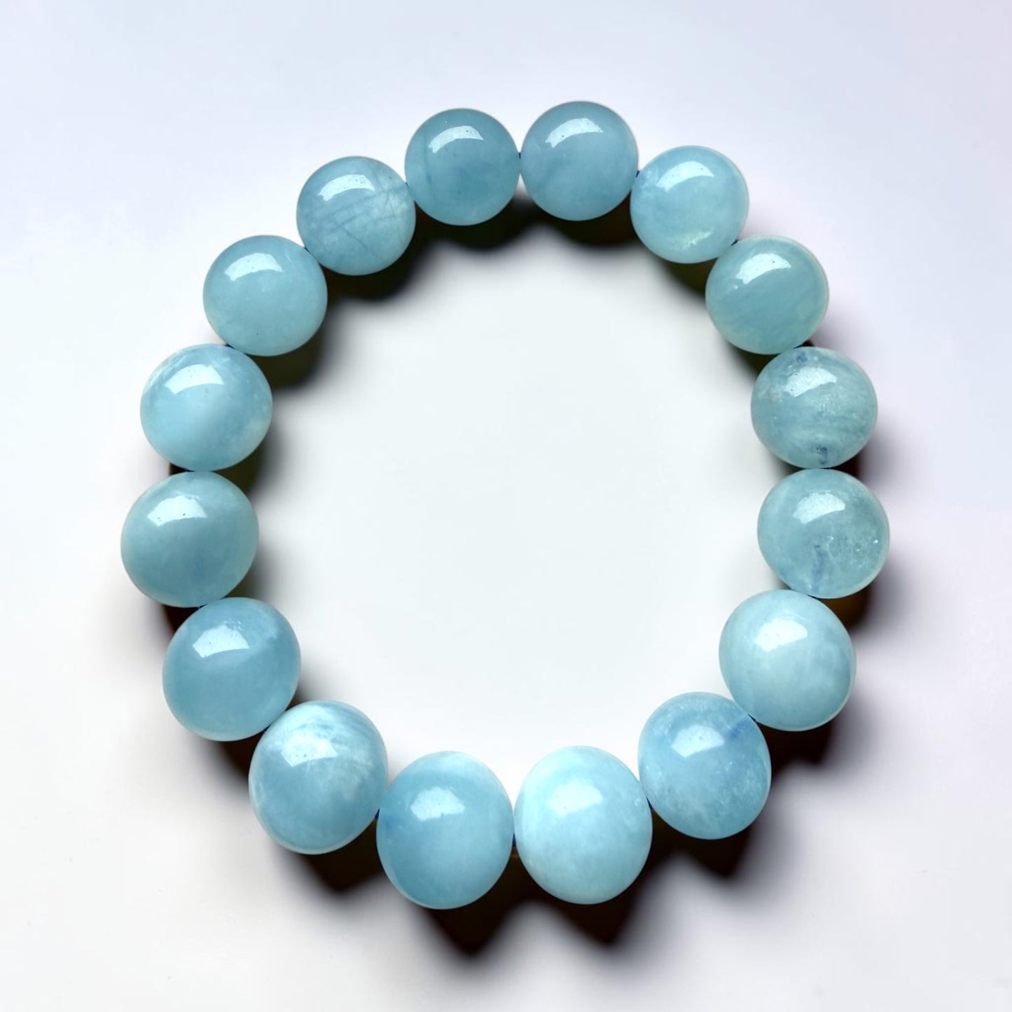 Aquamarine Deep Blue Bracelet 12mm