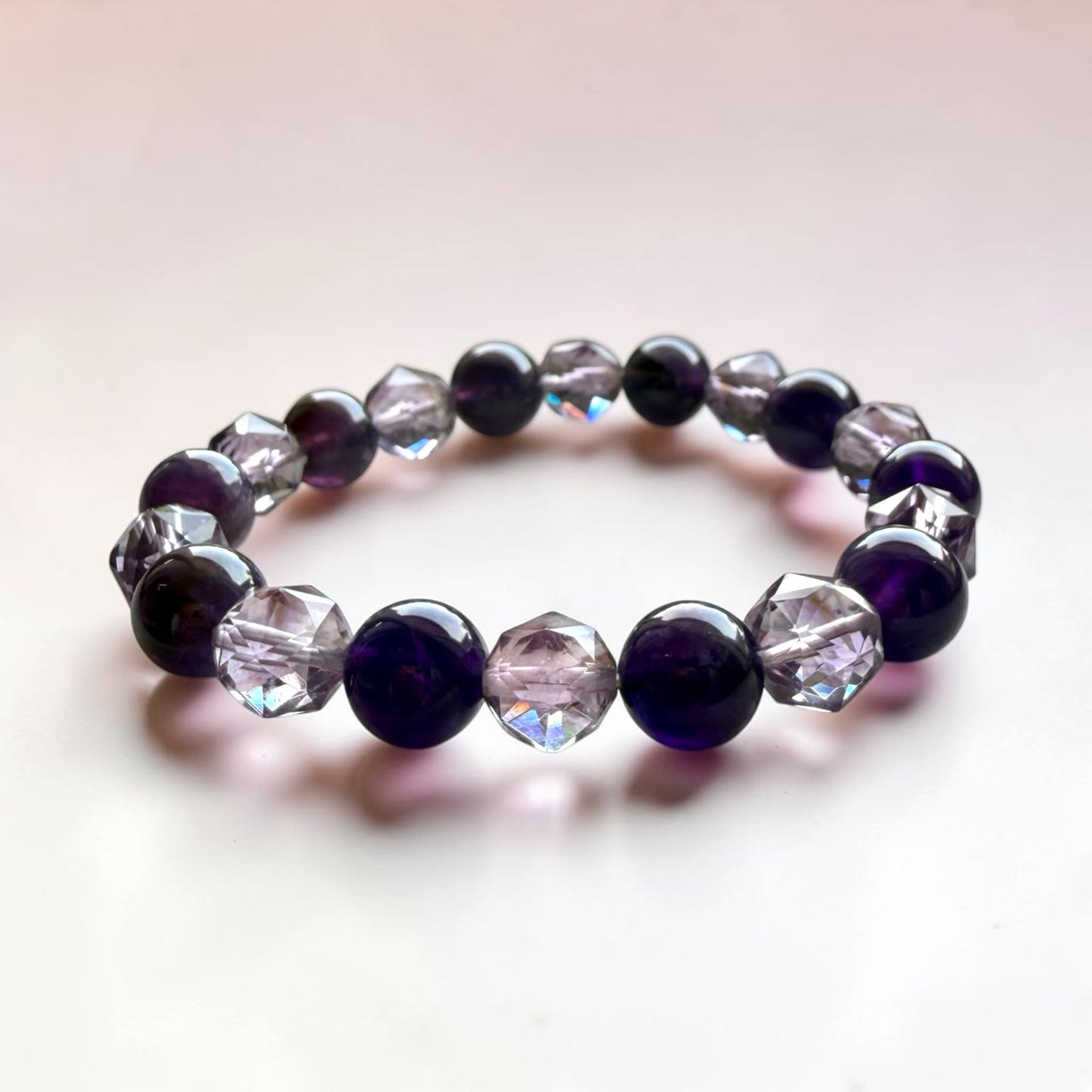 Amethyst Faceted Rose Cut Bracelet