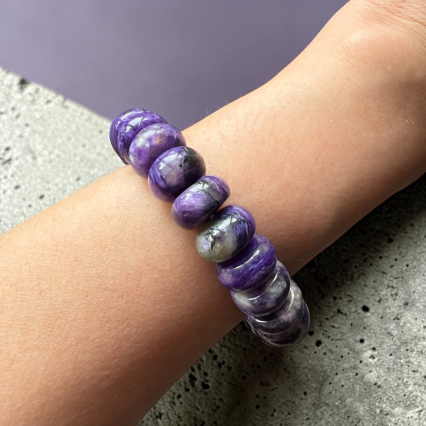 Charoite Abacus Rondelle Bracelet