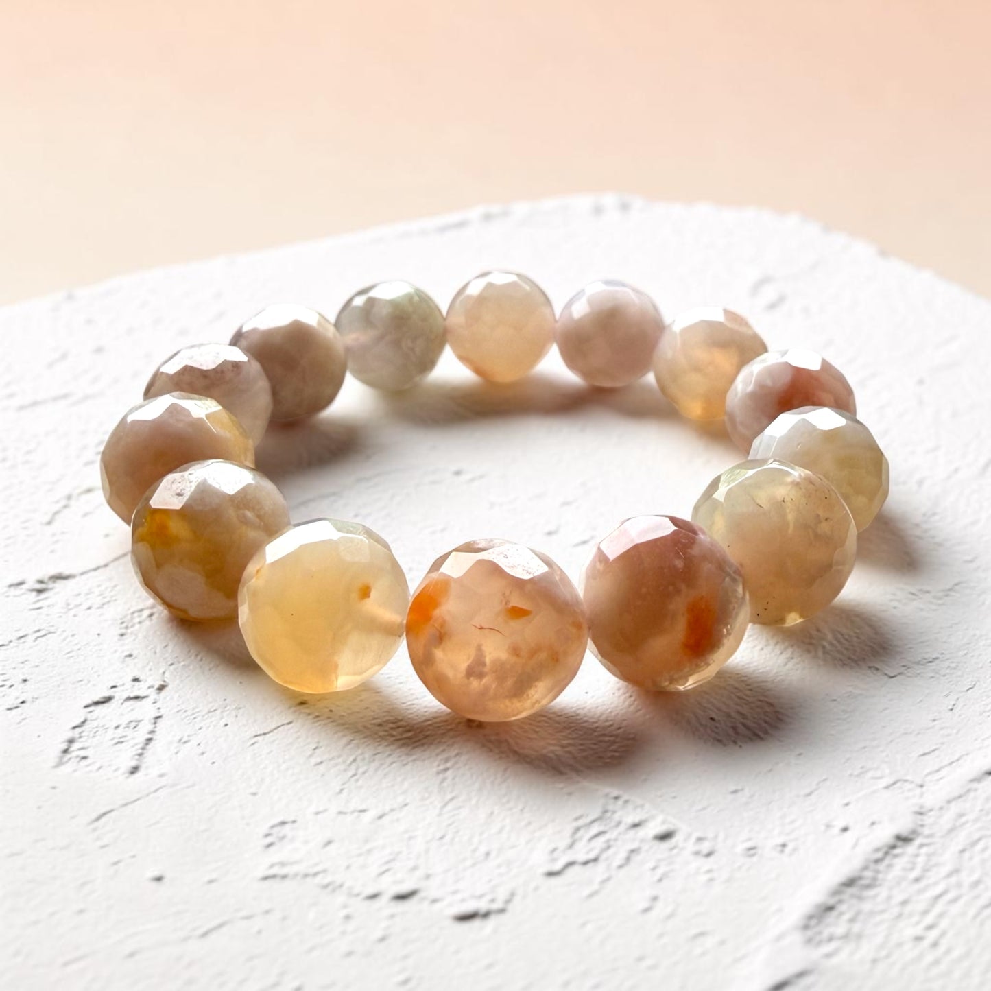 Sakura Agate Faceted Bracelet