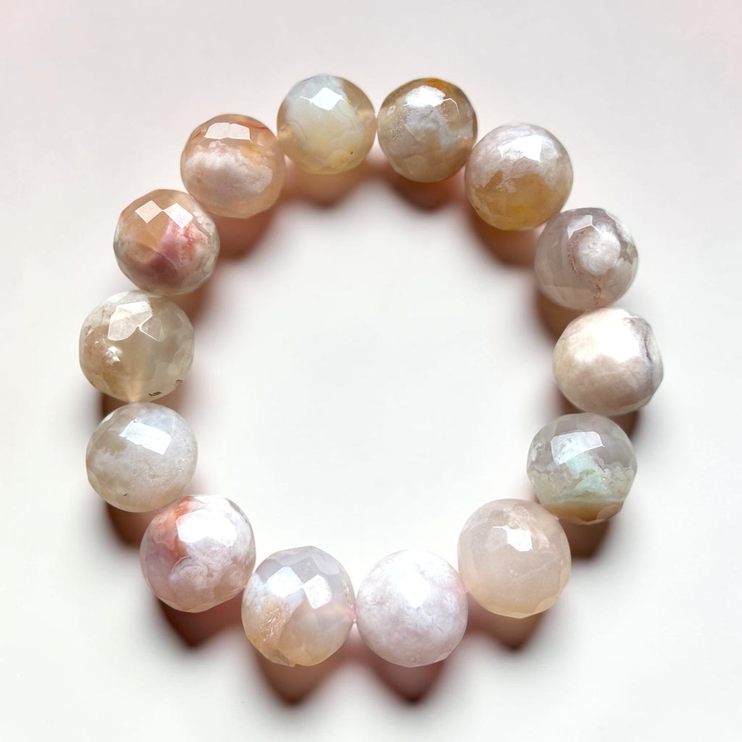Sakura Agate Faceted Bracelet
