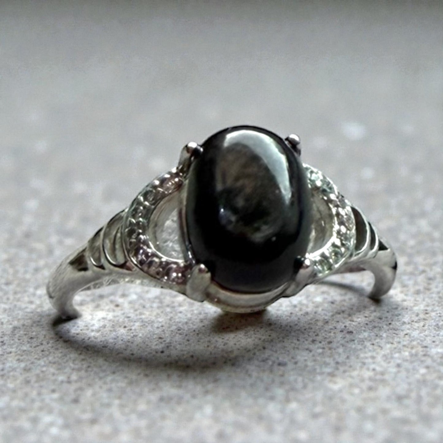 Black Labradorite Ring