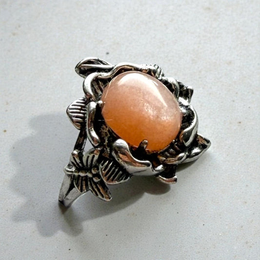 Peach Moonstone Ring