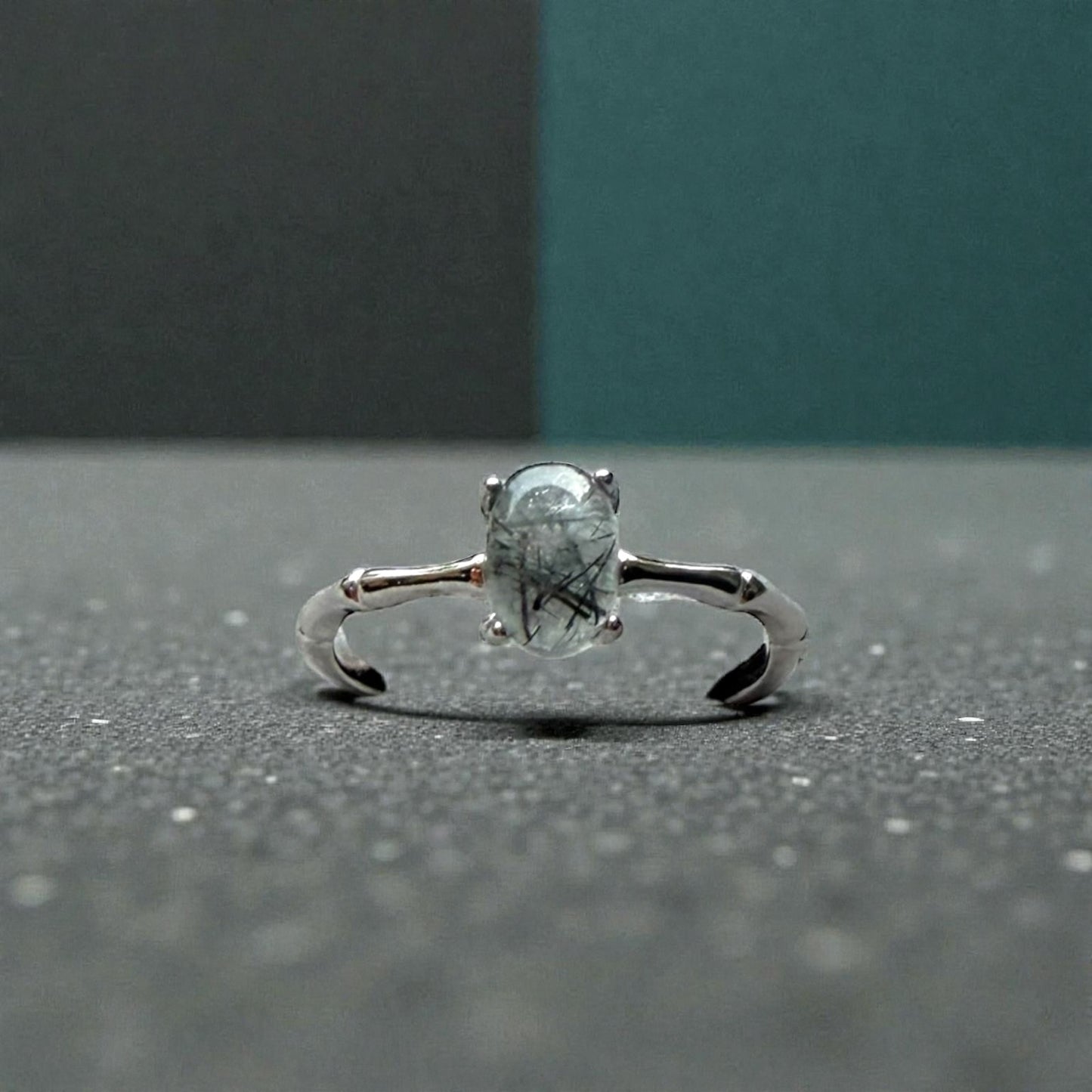 Black Rutilated Quartz Ring