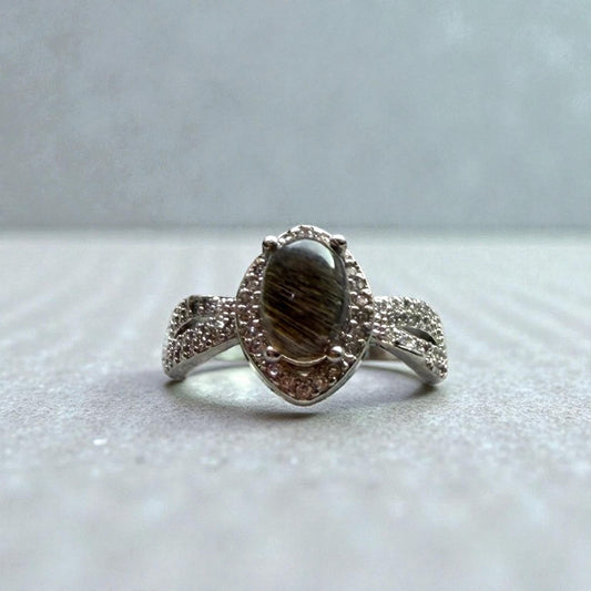 Black Rutilated Quartz Ring