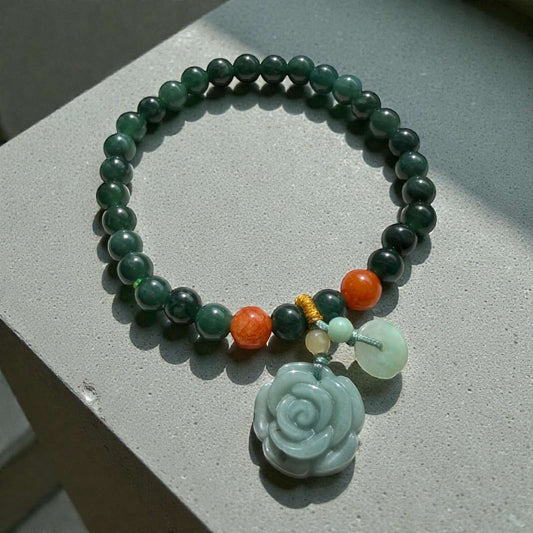 Jade Prosperity Rose Bracelet